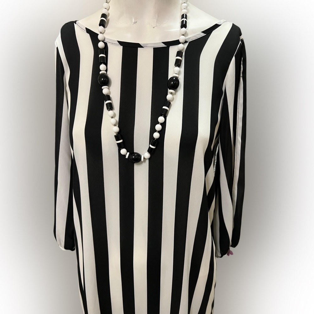 Black & White Striped Mini Dress
